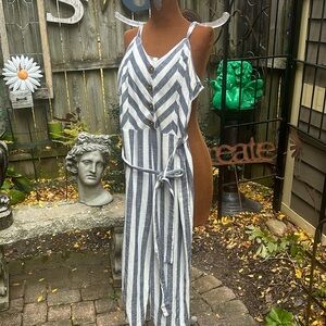 Kenzie Striped Cropped Jumpsuit
